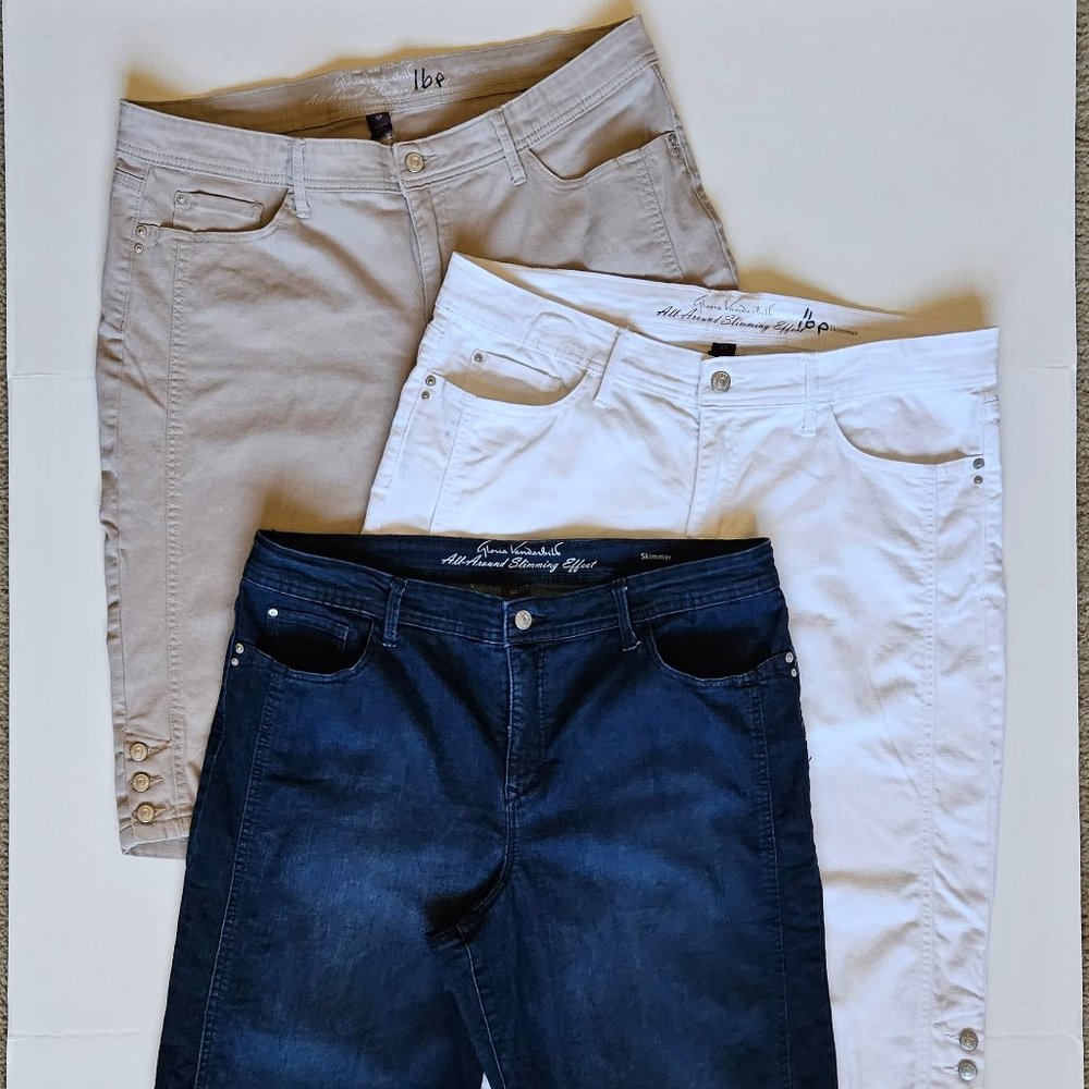 Set of 3 Gloria Vanderbilt All Around Slimming - Skimmer Capris, Size 16 petite